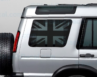 Window Union Jack Flag for Discovery 2 Rear Side Window, Land Rover DII Graphic decal, L318 D2