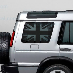 Fenster Union Jack Flagge für Discover 2 Hinteres Seitenfenster, Landrover DII Grafikaufkleber, L318 D2