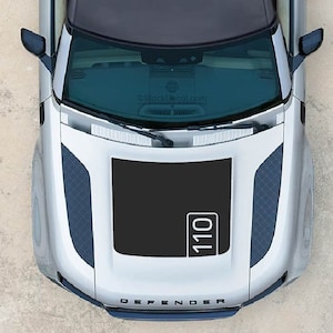 Land Rover DEFENDER Hood Decal: Matte Black Bonnet Vinyl (90, 110, 130)
