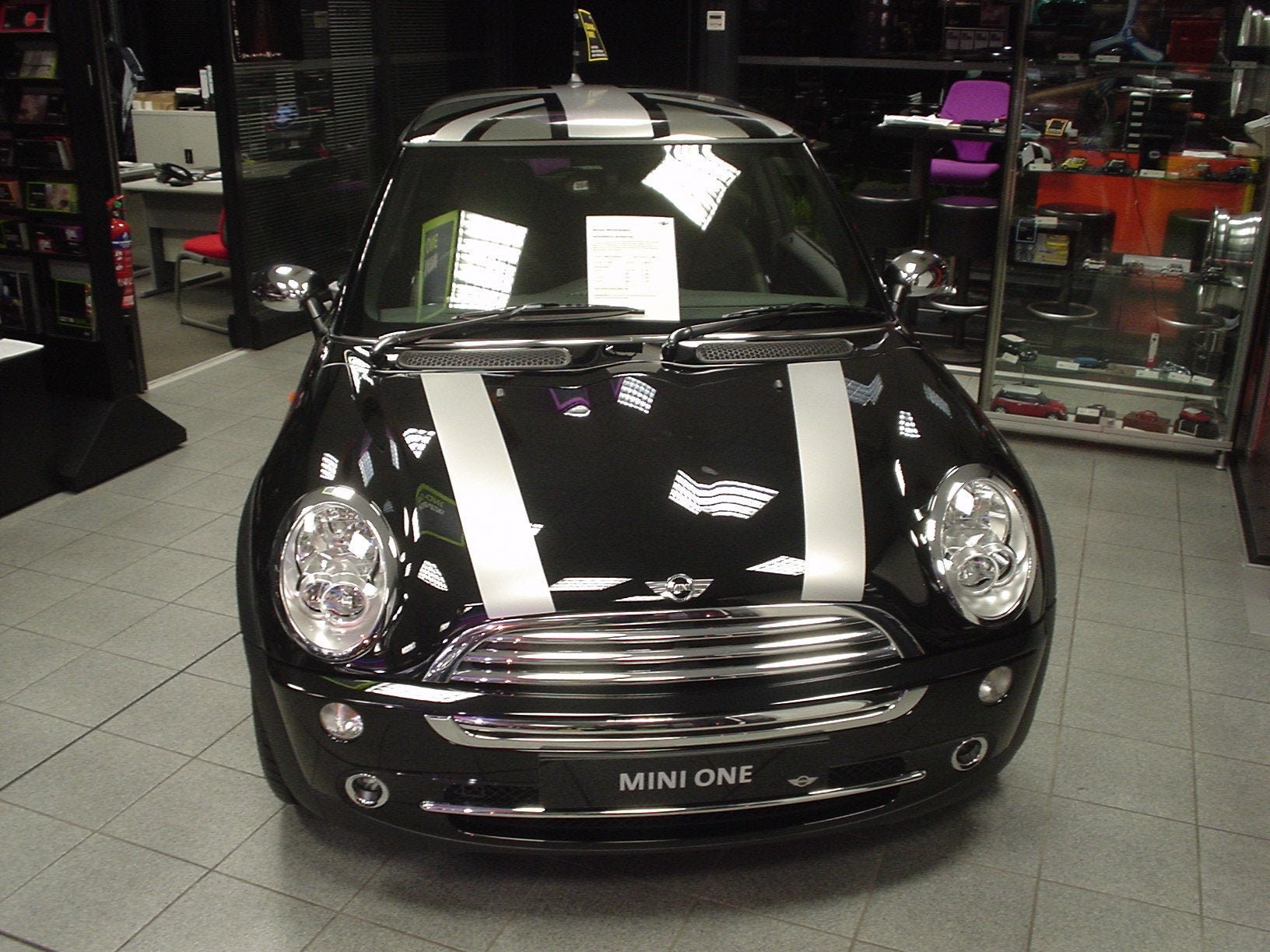 MINI Cooper Satin White Magnetic Bonnet Stripes Gen1 R50 R52 R53 Hardtop &  Convertible