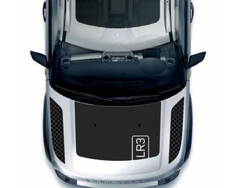Standard Hood Decal + Side Decals for Land Rover Discovery LR3, LR4, (L319) Bonnet Graphic, 2005–2016 side effect kit similar to Defender
