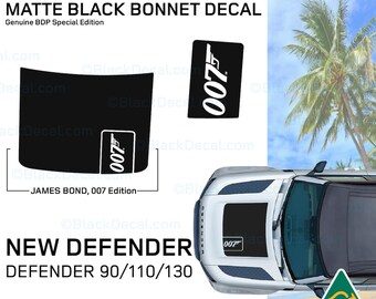 James Bond 007 Hood Decal for Defender L663, Graphic Bonnet Anti-glare Kit for Land Rover Defender Bonnet