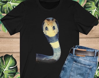 King Cobra Shirt, Wild Animals Snake Lovers Tees Gift For Her / Him, Unisex Bella Canvas T-shirt, (BE01T/2)