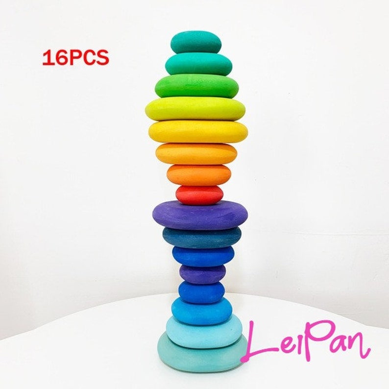 Creative Building Blocks for Children Rainbow Block Loose Parts Mushroom Honeycomb Droplets Tree cones Cones Kids Gifts Kids Wooden Toys
