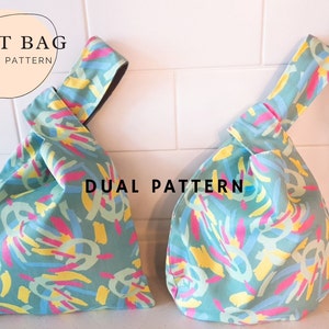 Digital sewing pattern, Knot bag, Wrist bag, Wrist-let bag, Tote bag, Japanese knot bag, printable, pdf pattern, tote bag, eco-friendly bag