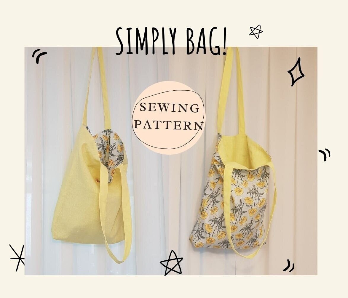Lined Tote Bag PDF Sewing Pattern Reversible Sewing Pattern | Etsy