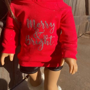 Christmas Hoodie 18 inch doll clothes Holiday outfit image 4