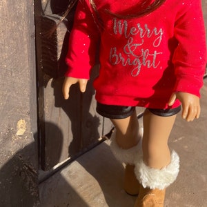 Christmas Hoodie 18 inch doll clothes Holiday outfit image 3