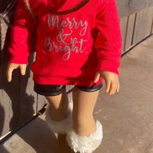 Christmas Hoodie 18 inch doll clothes Holiday outfit image 9