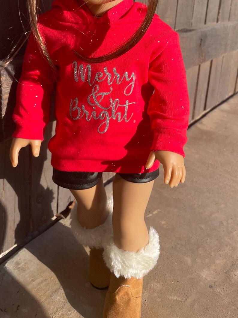 Christmas Hoodie 18 inch doll clothes Holiday outfit image 9