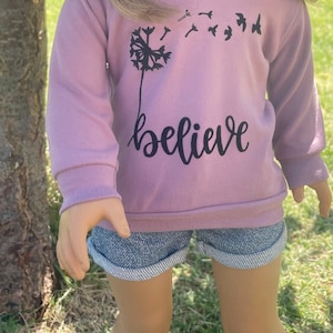 Doll top - 18 inch doll clothes- hoodie