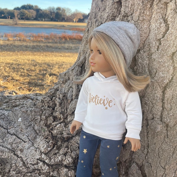 Sweater outfit -18 inch doll clothes- Hoodie shirt and Pants