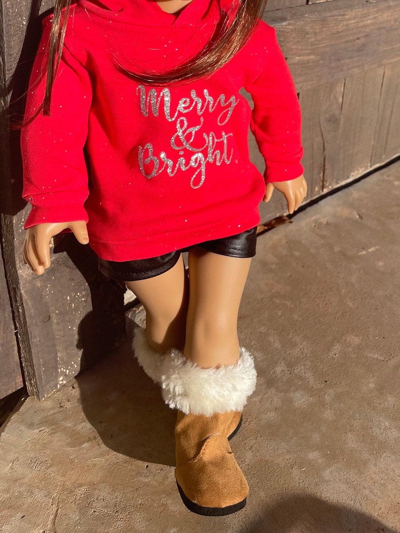 Christmas Hoodie 18 inch doll clothes Holiday outfit image 1