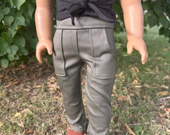 Jeans- 18 inch doll clothes- cargo denim style