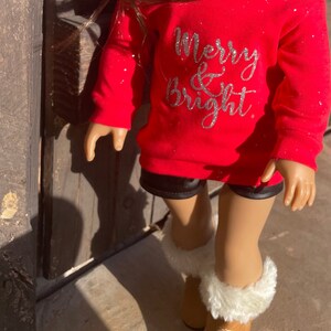 Christmas Hoodie 18 inch doll clothes Holiday outfit image 7