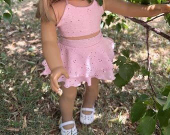Skirt and Halter Top  -18 inch doll clothes- dress outfit