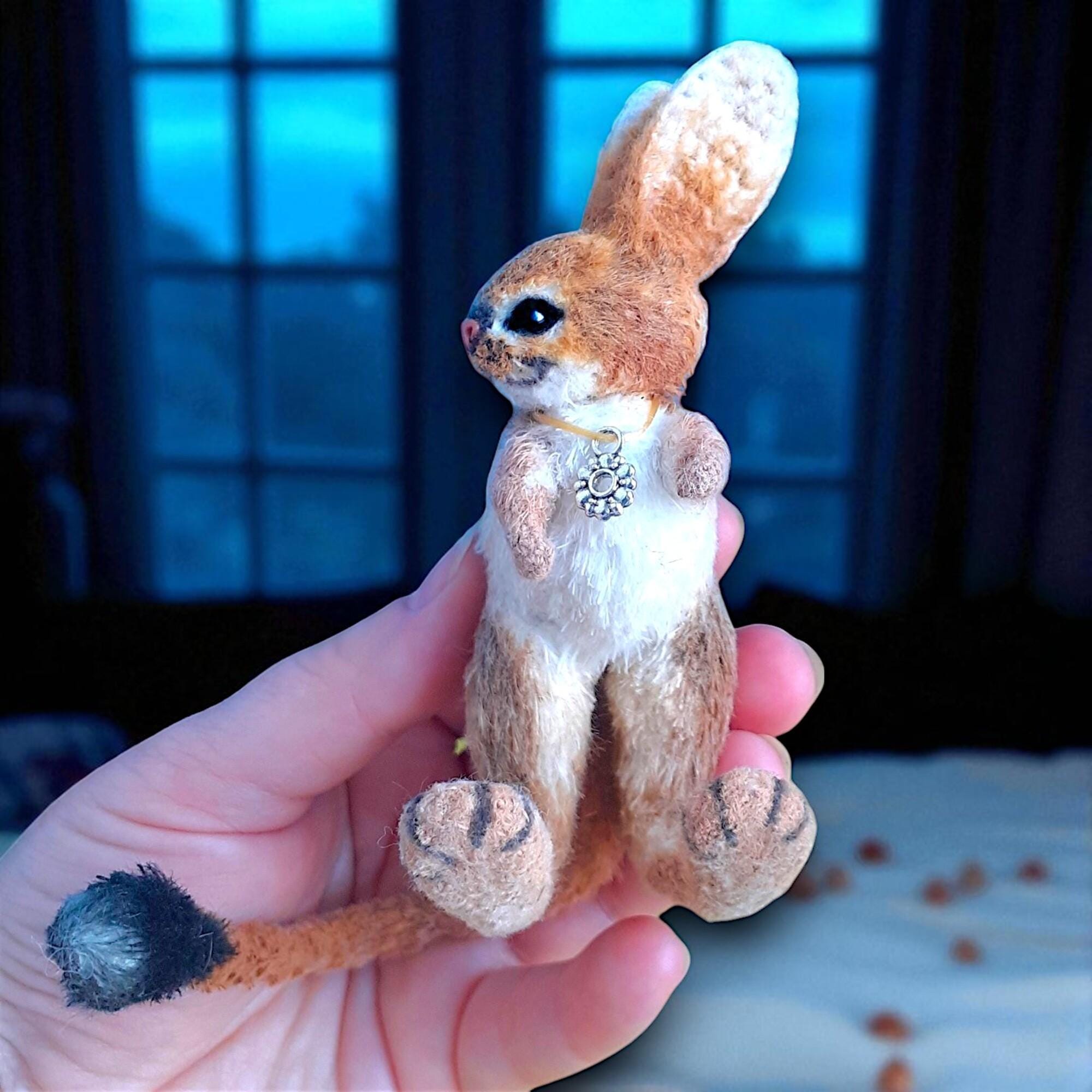 Long-eared Jerboa, Desert Animal, Miniature Crochet - Unique