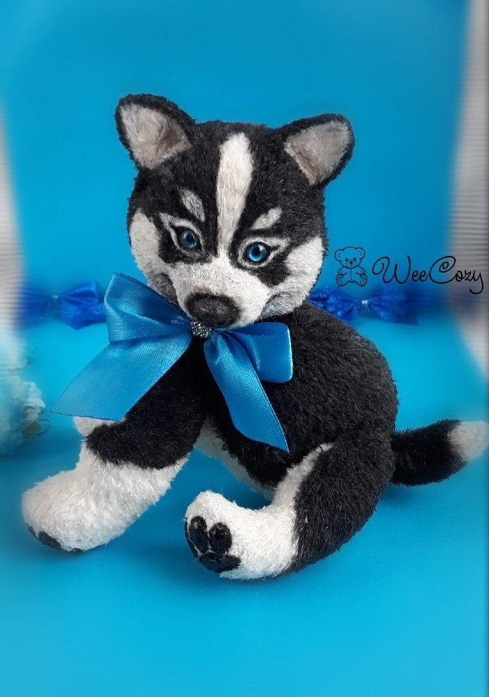 Husky Stuffed Animal Crochet Dog Toy Miniature Teddy Dog Realistic Animal Toy Etsy Canada