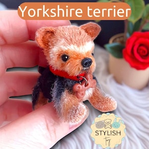Yorkie stuffed toy, miniature dog, Yorkshire puppy for collectors & birthday gifts idea
