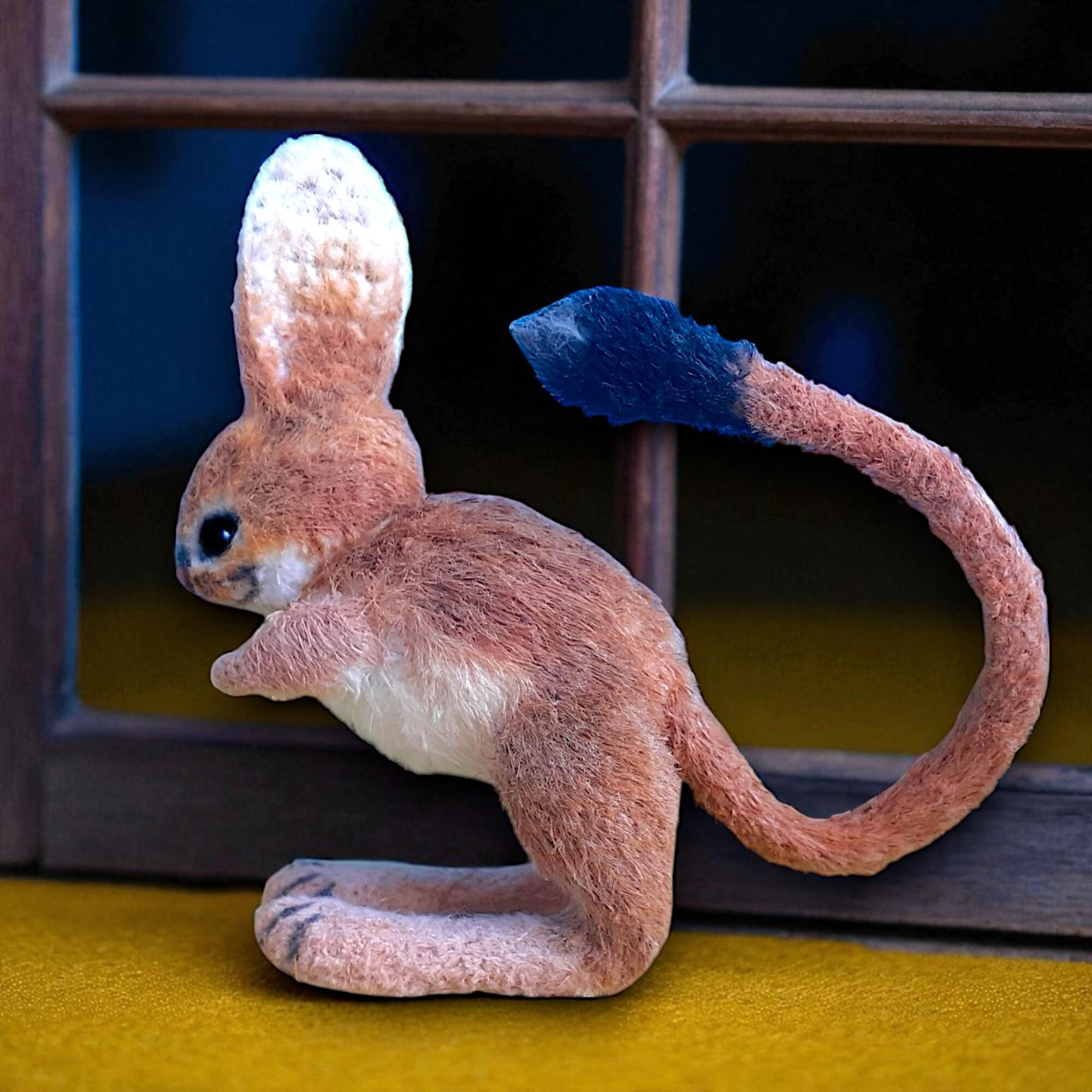 Long-eared Jerboa, Desert Animal, Miniature Crochet - Unique