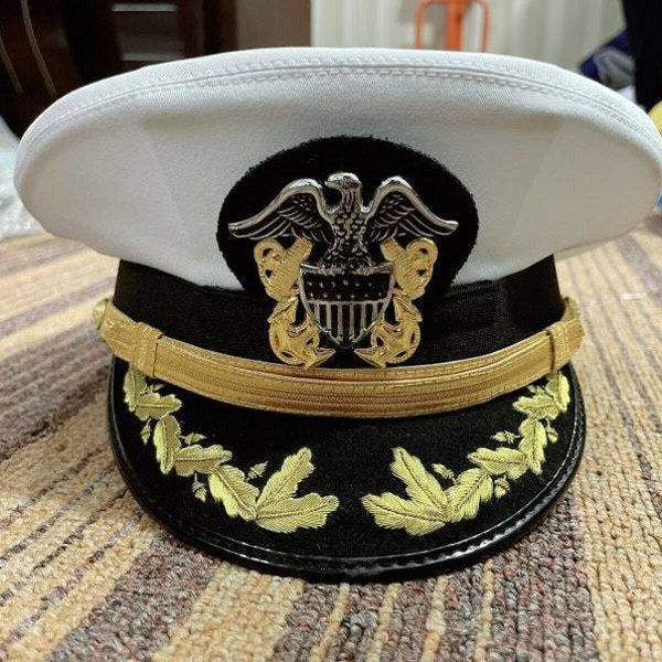 Us Navy Officer Visor Cap, US Navy Commander captain Rank Cap In All Sizes