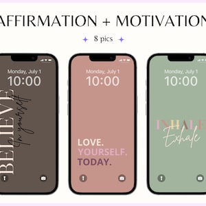 ästhetik Affirmation Handy Wallpaper, Motivation Zitat Hintergrund, moderne iPhone-Oberfläche, positive Inspiration, Minimalist Instant Download
