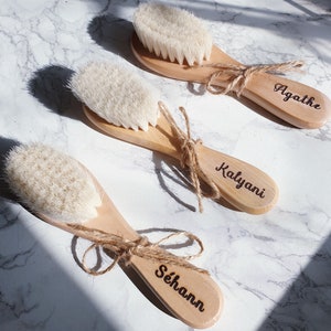 Personalized wooden baby hairbrush