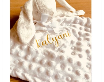 Personalisiertes Kuscheltier, personalisiertes Kuscheltier mit dem Vornamen des Babys, personalisiertes Geburtsgeschenk mit Vinylbeflockung!