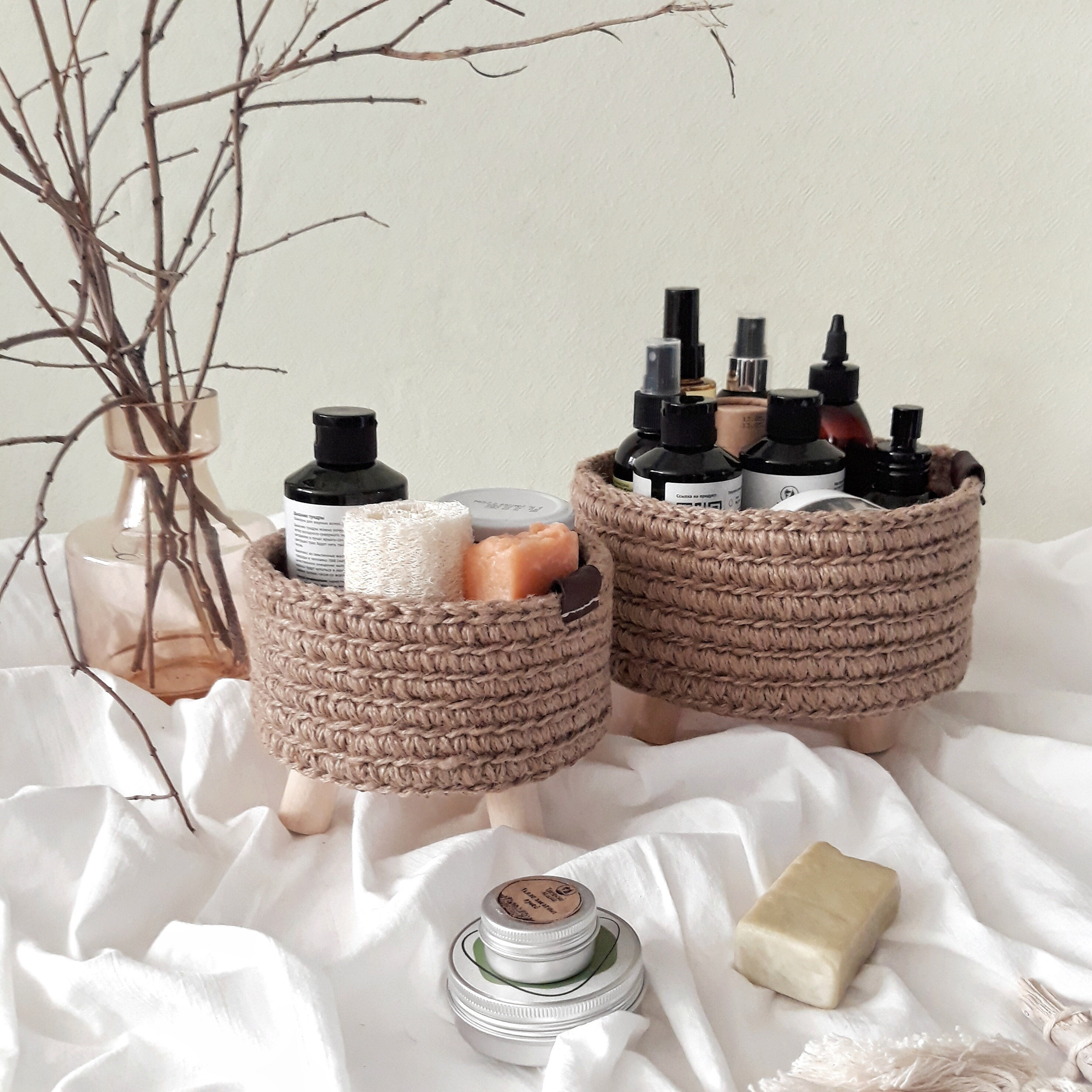 Cesta de almacenamiento de baño accesorio de baño de estilo | Etsy