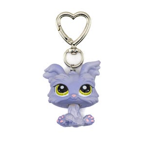 Lavender Purple Yorkie Dog Littlest Pet Shop Bag Charm ~ Nostalgic, Y2k, Gift, Kawaii, LPS, Novelty Gift, Customisable, 2000s