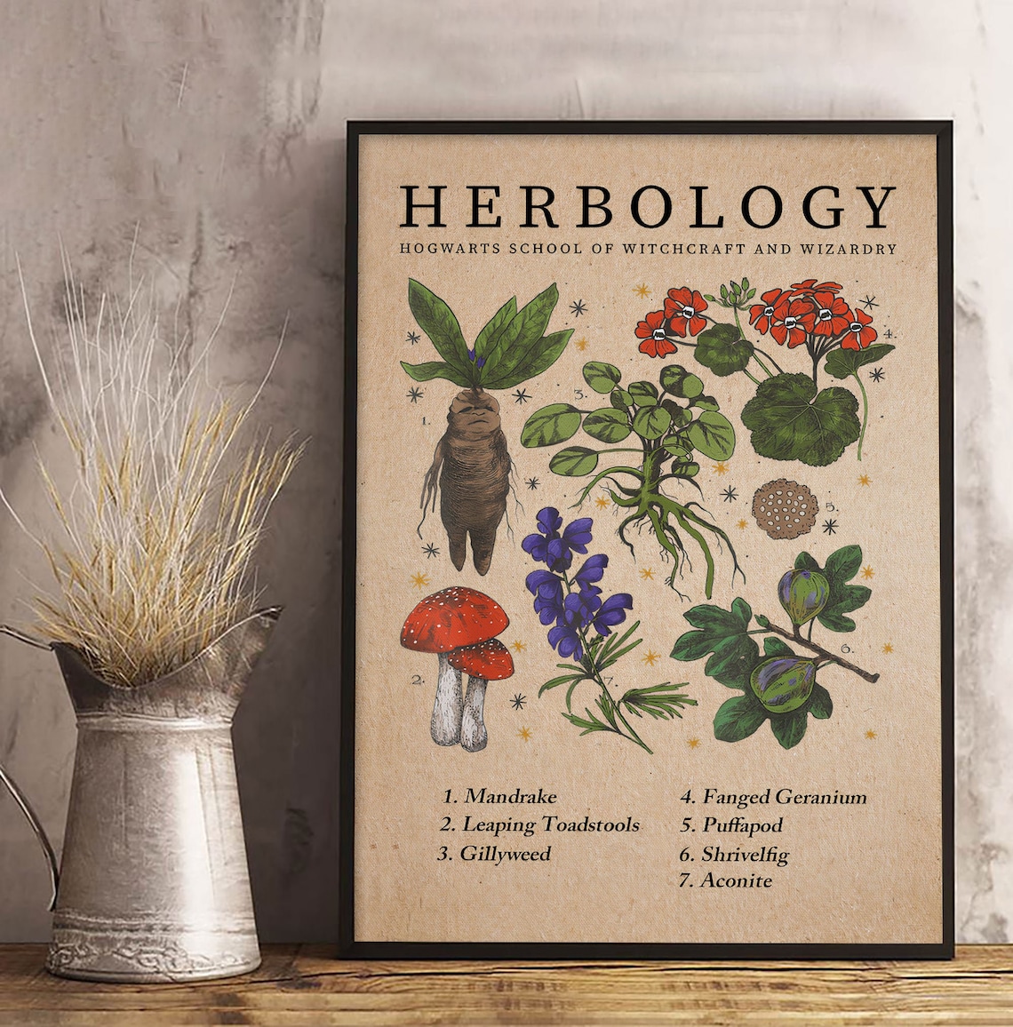 Harry Potter Herbology Plants Poster Herbology Poster Plants Etsy