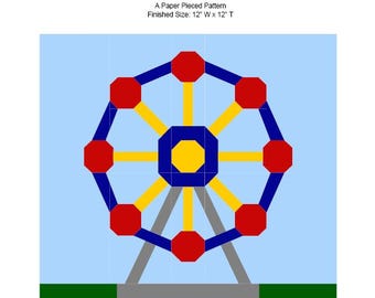 Ferris Wheel Quilt Block FPP Pattern