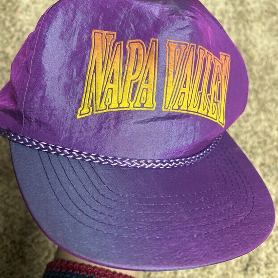 90s Y2K Mens Hat Napa Valley Purple Shiny - image 2