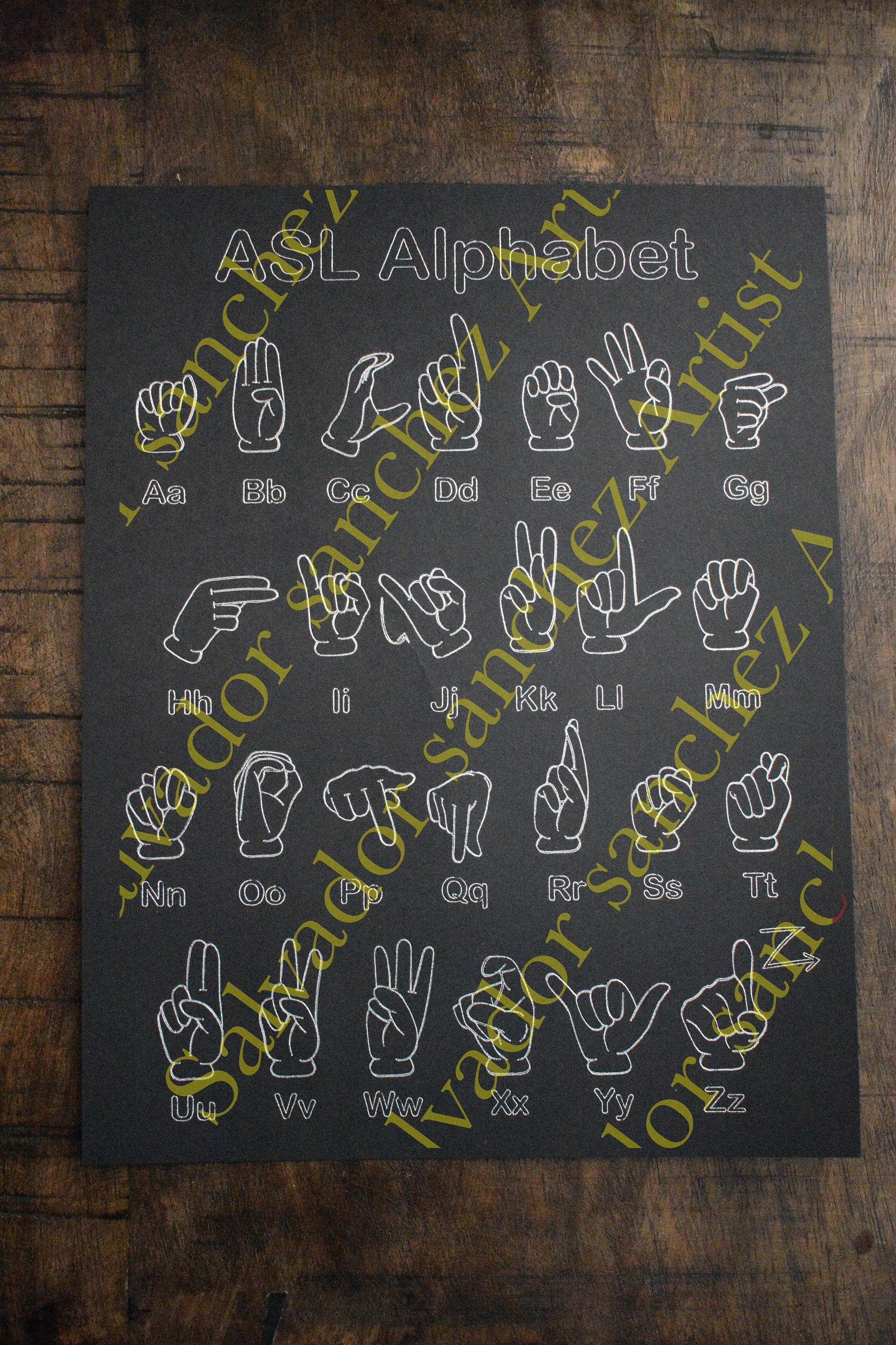 Silver ASL Alphabet Poster Etsy