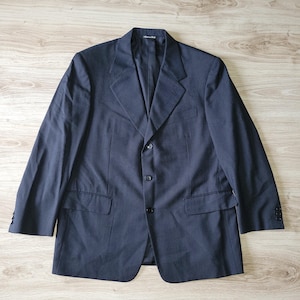 Pal Zileri Gruppo Forall Fratelli Tallia di Delfino men&#39;s Size 50 L Blazer Suit Jacket Made in Italy Super 120s Wool Dark Blue Navy Striped
