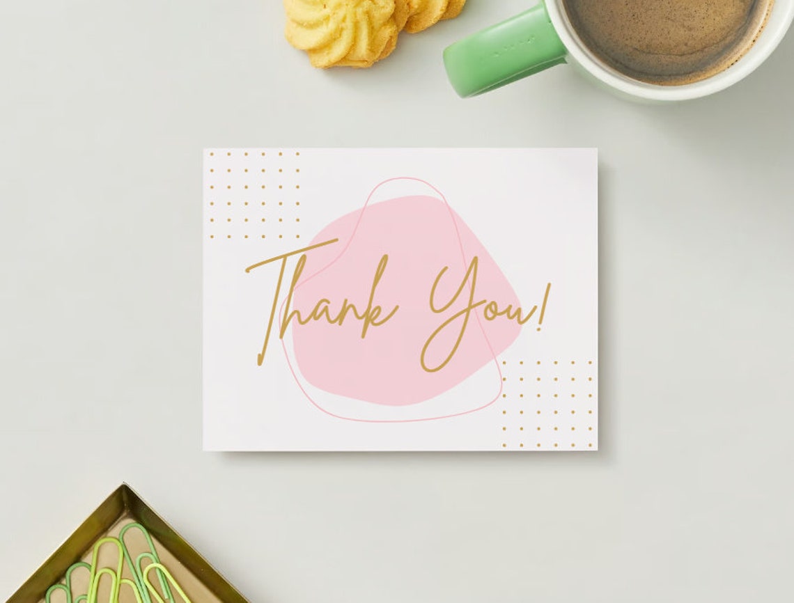 Editable Thank You Card Insert Template, Canva Customizable Small ...