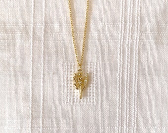 Tiny Birth Flower Charm Necklace | Personalized Birth Flower Necklace, Birth Month Flower, Birth Flower Charm Pendant
