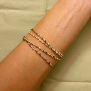 Lilee Beaded Bracelet | Gemstone Bracelet, Tennis Bracelet, Dainty Bracelet, Gold filled Beaded Bracelet, Sterling Silver Bracelet