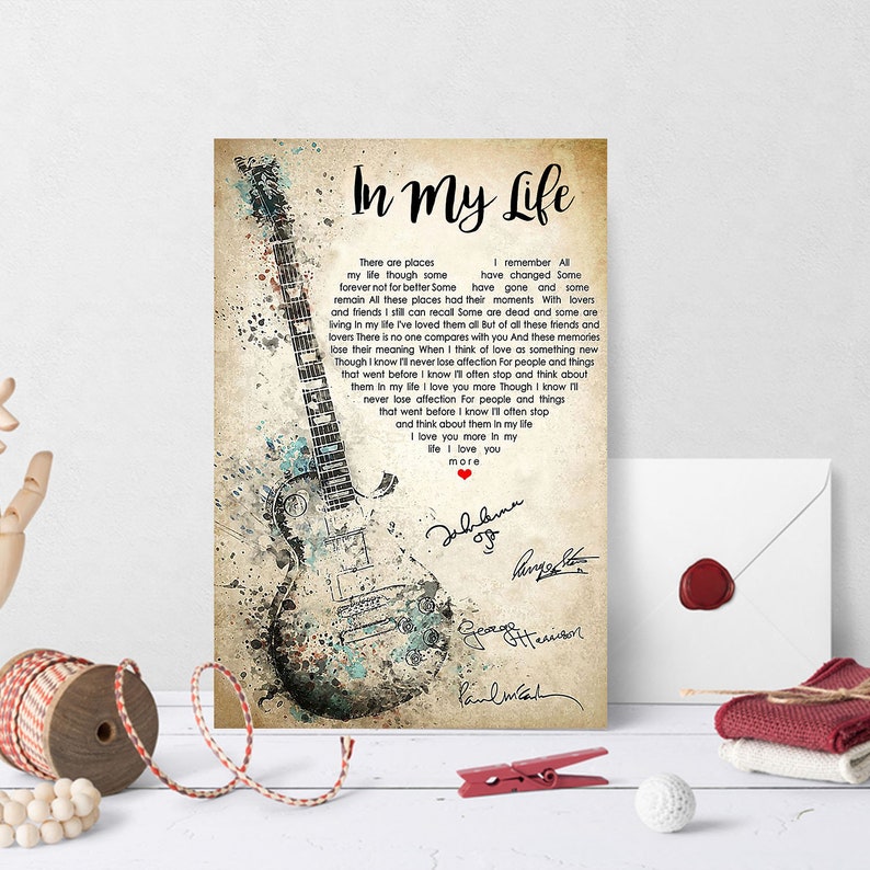 In My Life Song Lyrics Art The Beatles Poster Beatles Music Etsy