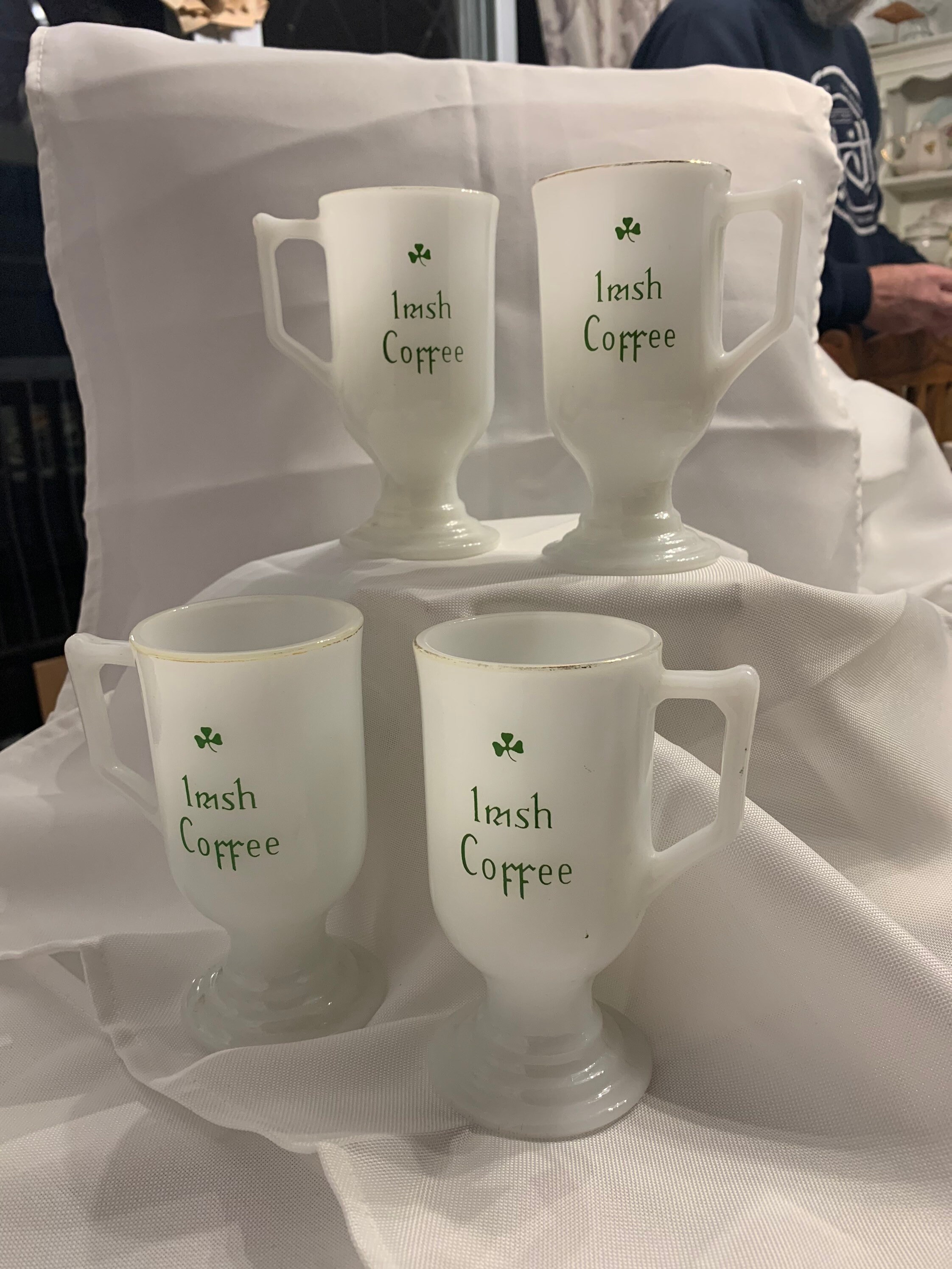 Vintage Set of 4 Milk Glass Irish Coffee Mugs Etsy Canada