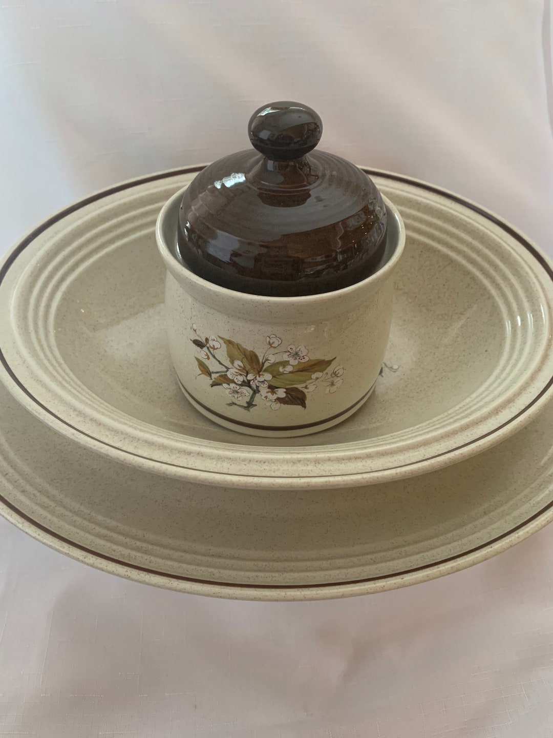 Vintage Royal Doulton Lambethware Wild Cherry Platter, Serving Bowl and