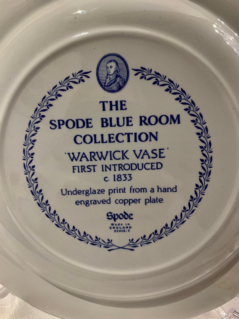 Vintage Spode Blue Room Collection Plate warwick Vase Etsy
