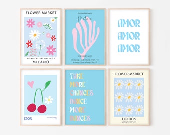 Bundle 6 matisse art prints matisse papiers decoupes matisse blue art print matisse matcha digital art print matisse poster flower market