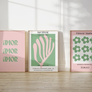 Bundle 3 matisse art prints matisse papiers decoupes matisse pink art print matisse matcha digital art print matisse poster flower market