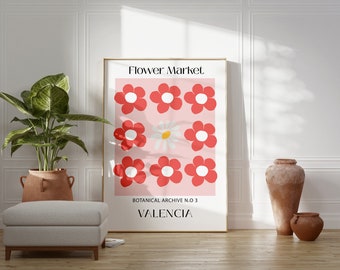 Flower Market Print Valencia Red Pink art print matisse art print matisse pink  matisse digital art print digital art print matisse poster