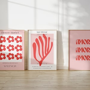 Bundle 3 matisse art prints matisse papiers decoupes matisse pink art print matisse matcha digital art print matisse poster flower market