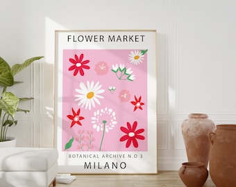 Flower Market Print Milan Pink art print matisse art print matisse pink  flower market digital print digital art print flower market print