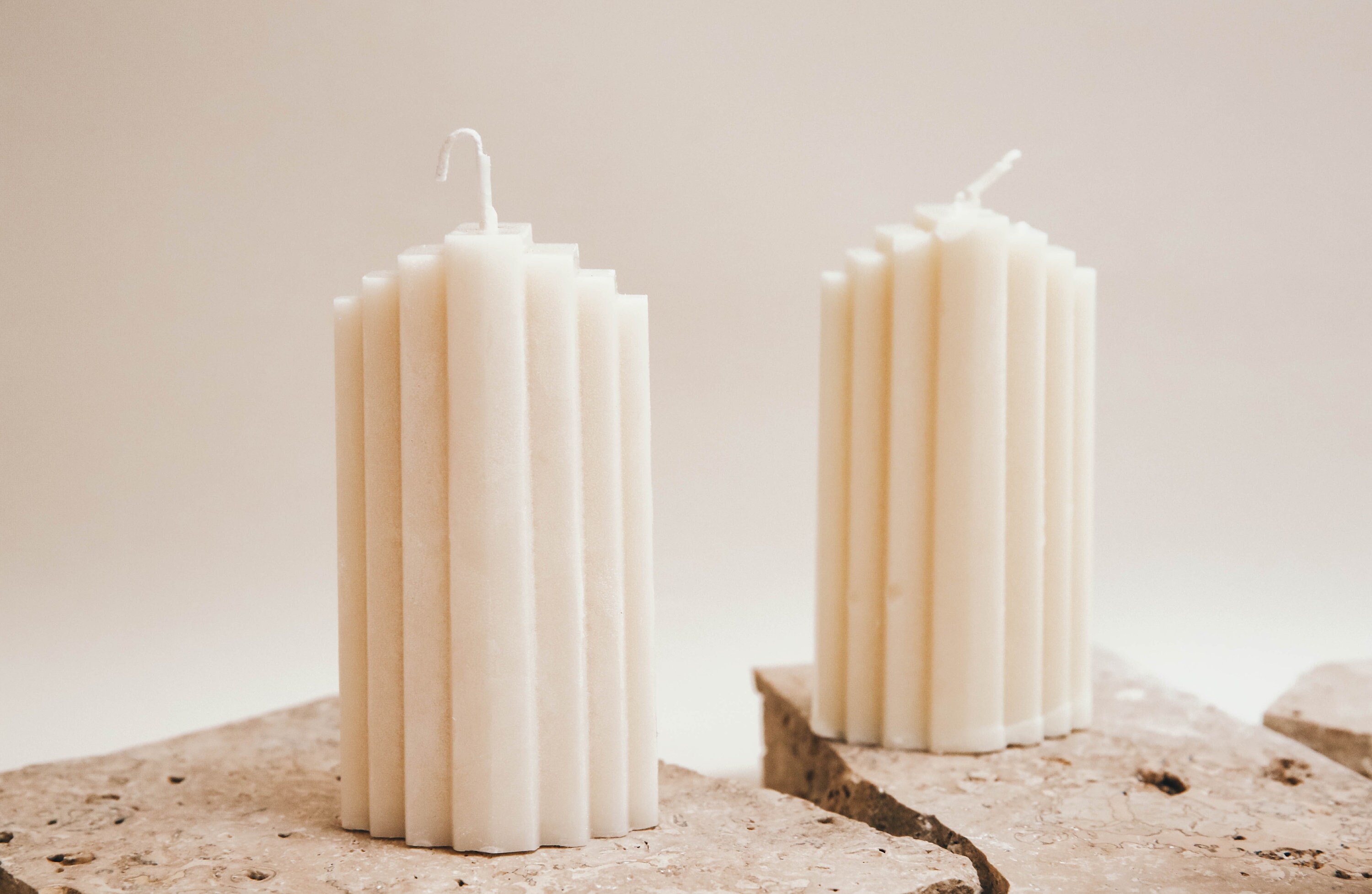 Beti Geometric Pillar Candle art deco candle Muse Memoires Etsy