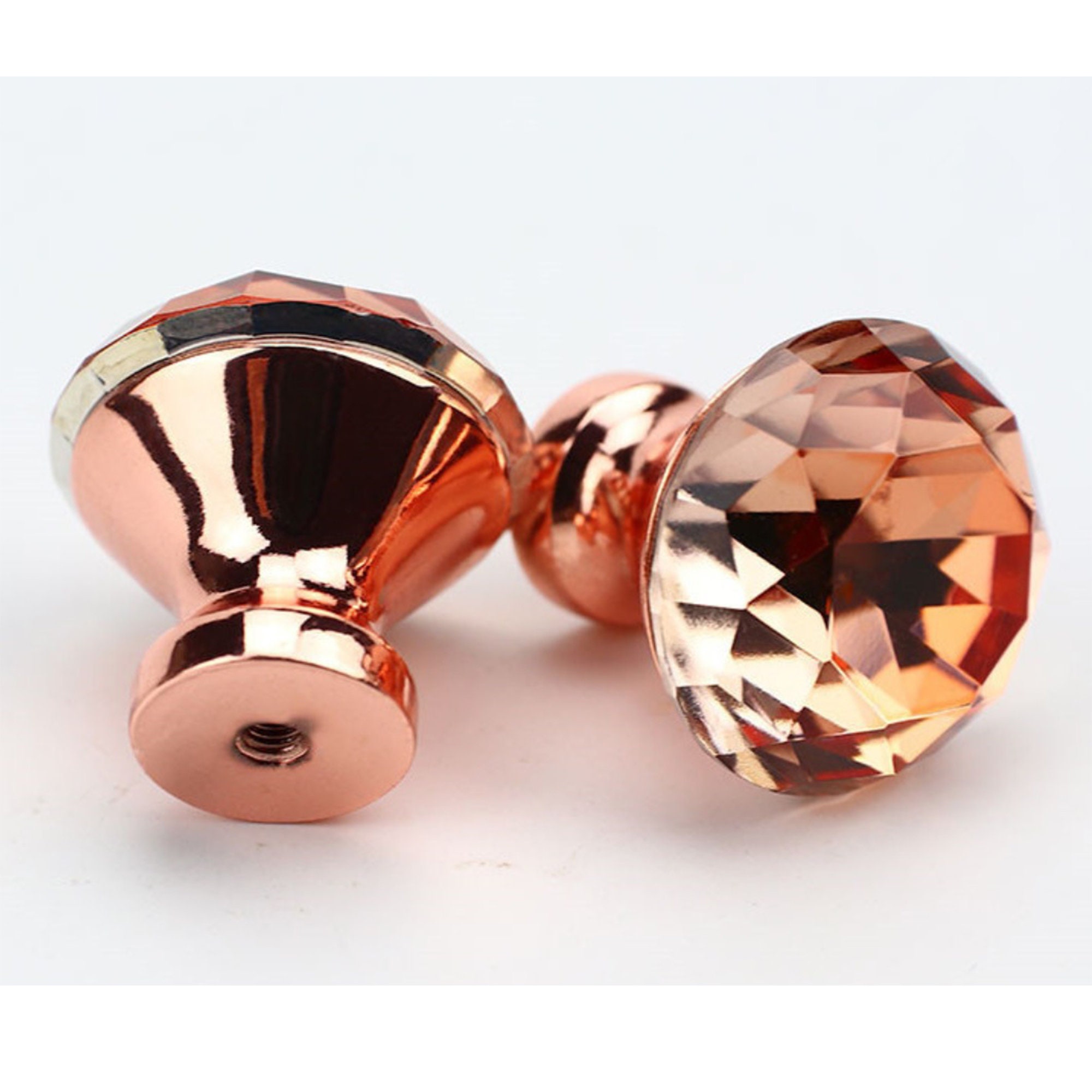 Rose Gold Glass Knob /Crystal Knob /Crystal Etsy