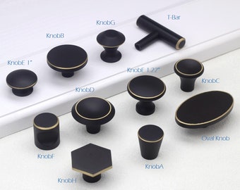 Pure Copper Solid Brass Black Gold Circle Drawer Knobs Pulls Cabinet Pulls and Knobs Dresser Pulls Knobs Hardware 17 20 25 30 33 44mm W343